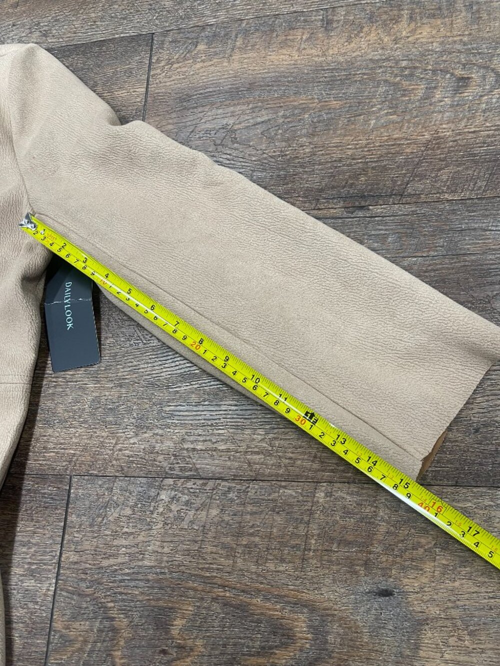 Olivia Grey XL Camel Textured Long Open Front Coat NWT Flaw - Picture 6 of 13